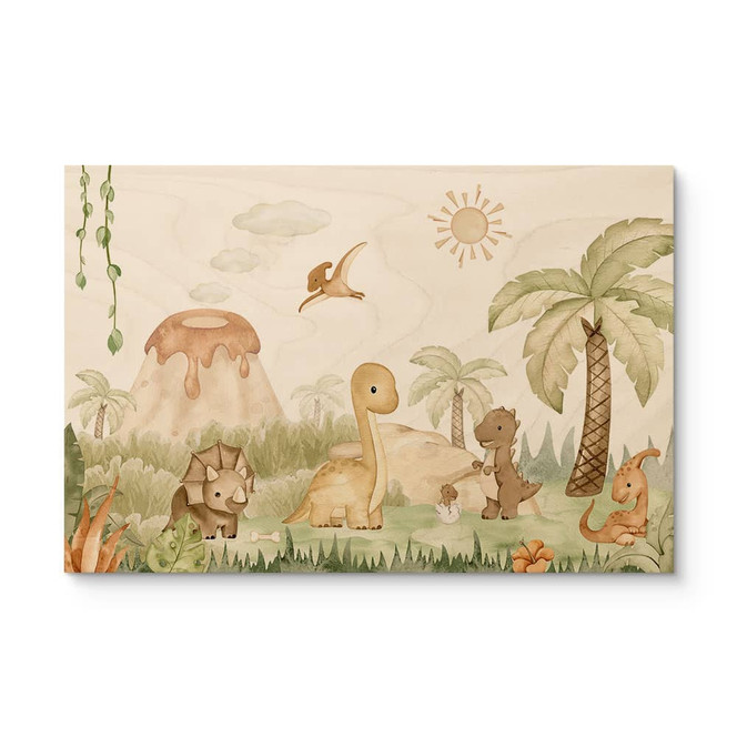 Holzbild Kleine Dinos auf grosser Entdeckungsreise - Oliver Robins