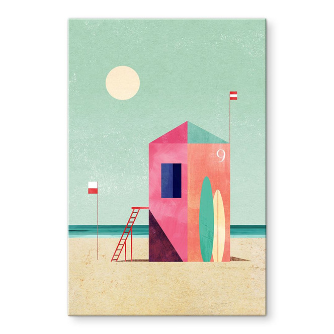 Acrylglasbild Rettungshäuschen am Strand - Rivers