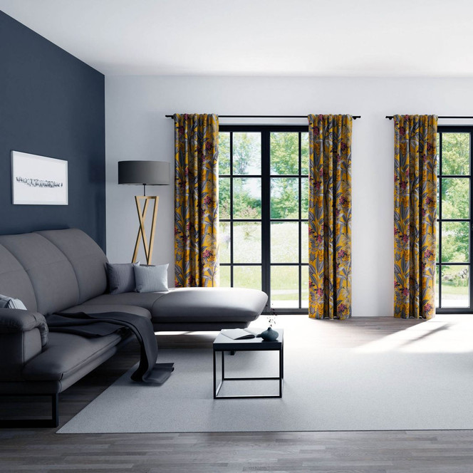 Homing Vorhang mit verdeckten Schlaufen Kelani safran - 2.45 x 1.4m - Bild 1