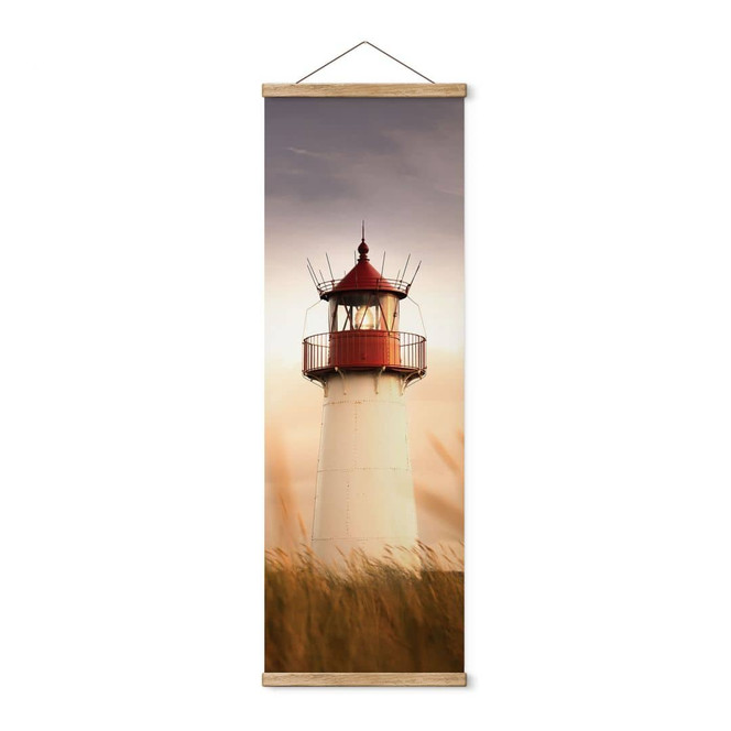 Stoffbild Leuchtturm an der Küste von Sylt - Eisenmann - Panorama