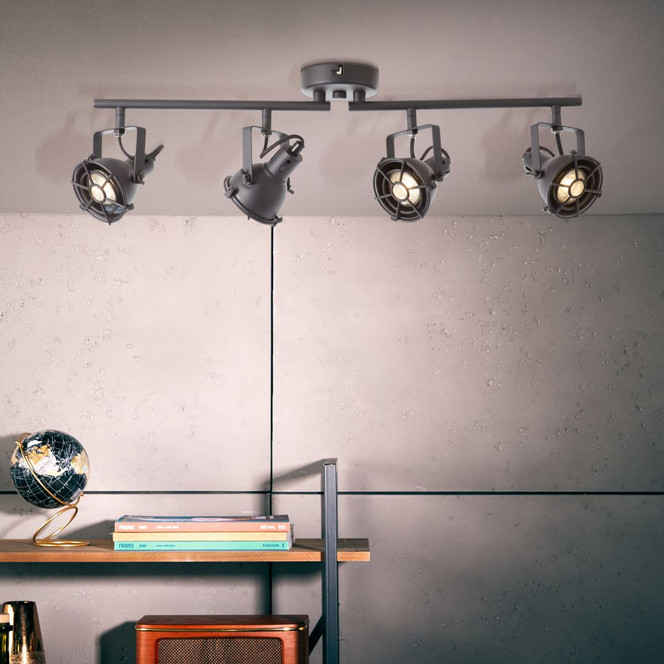 Spotrohr Josefine, Schwarz, 19.5 x 68 cm, Metall Strahler