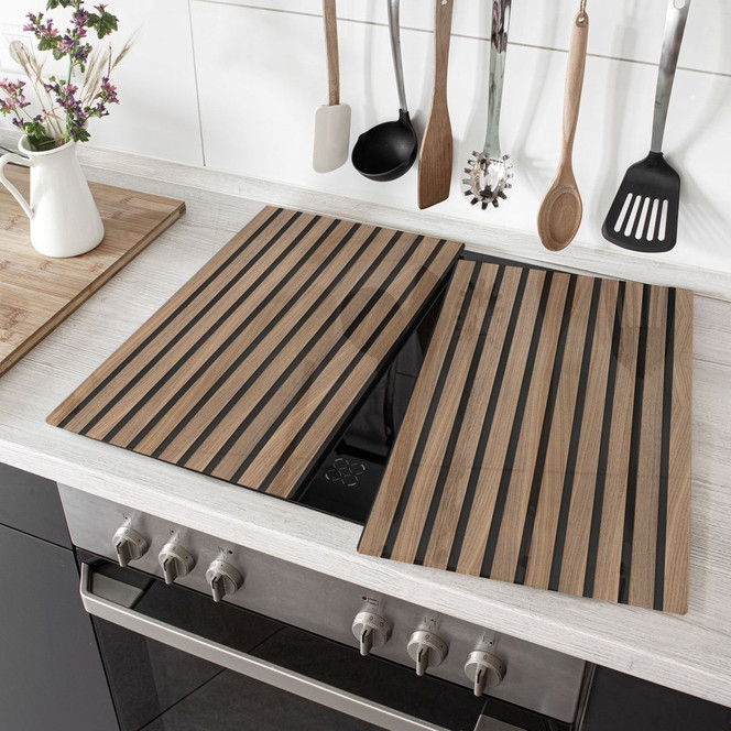 Herdabdeckplatte Wandpaneele Holzoptik