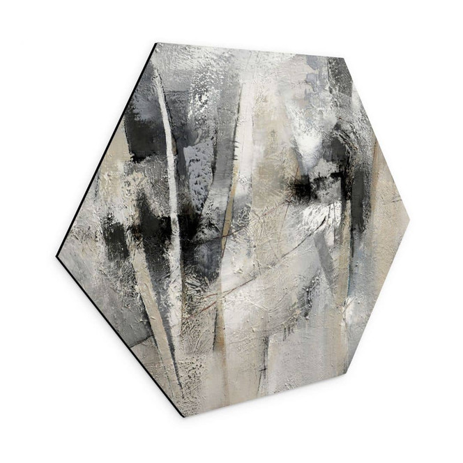 Hexagon Wandbild Abstrakte Landschaft - Fedrau - Alu-Dibond