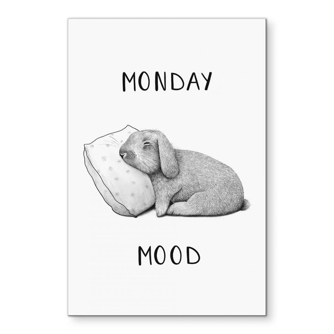 Wandbild Monday mood - Hase am Montagmorgen - Korenkova - Alu- Dibond