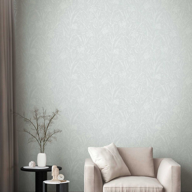 Florale Vliestapete mit Prägung Hellgrün – Struktur-Tapete mit Blütenmuster