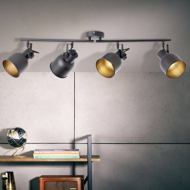 Spotrohr Mia, schwarz, 18 x 76 cm, Metall Innenleuchte