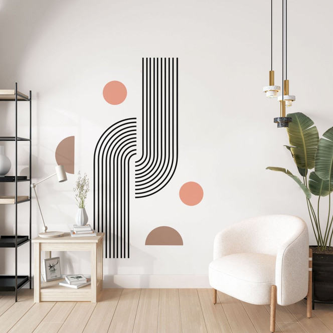Wandtattoo Geometrie aus Linien und Kreisen
