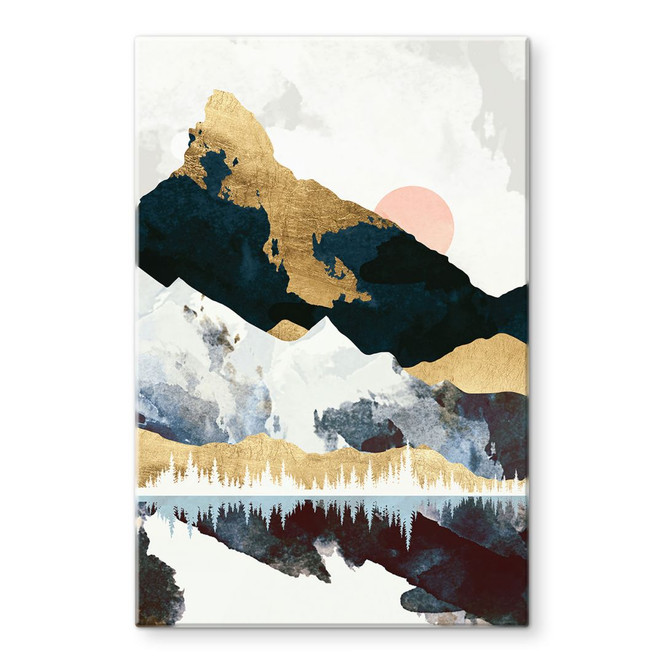 Glasbild Reflektion einer Winterlandschaft - SpaceFrog Designs