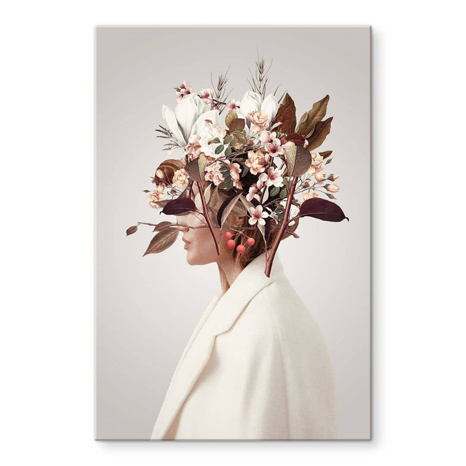 Acrylglasbild Moth - Schönheit mit Blumenhut