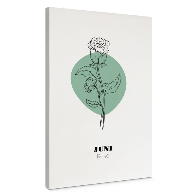 Personalisierbares Leinwandbild Monatsblume Juni
