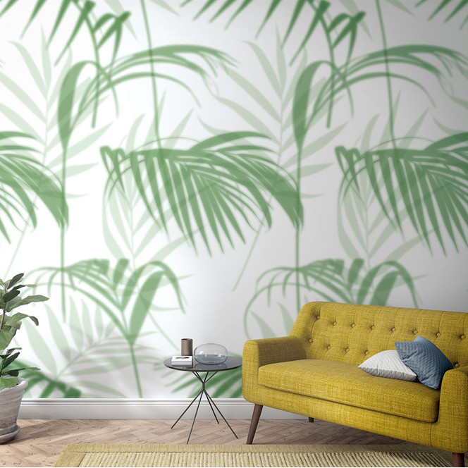 Fototapete in Blattmotiv Grün, Grau ,Floral 2.70 x 1.59 m