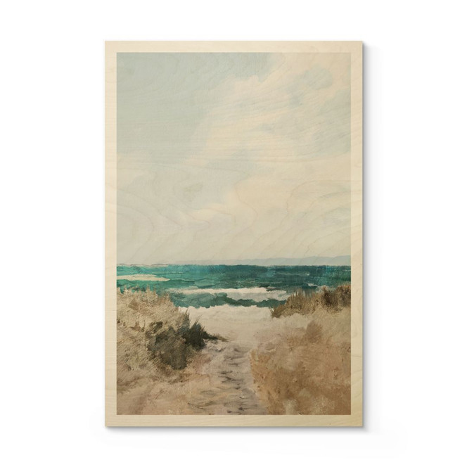 Holzbild Dünenweg zum Strand - Hobday