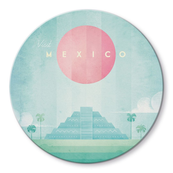 Glasbild Tempel von Kukulcán in Chichén Itzá - Rivers - Rund