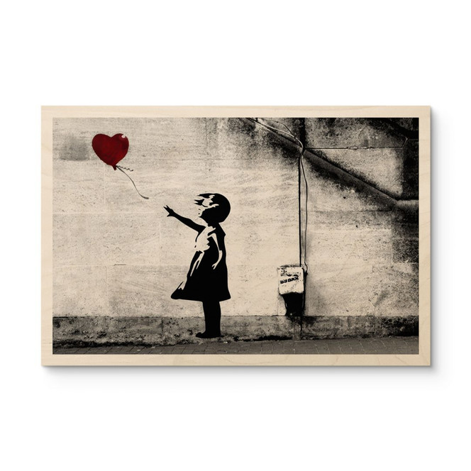 Holzbild Banksy - Girl with balloon