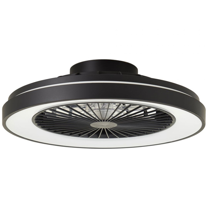 Deckenleuchte Levin, schwarz, 13.7 x 48.5 cm, Deckenventilator mit LED