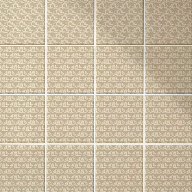 Fliesenaufkleber Boho - Fächer sand - 12er Set