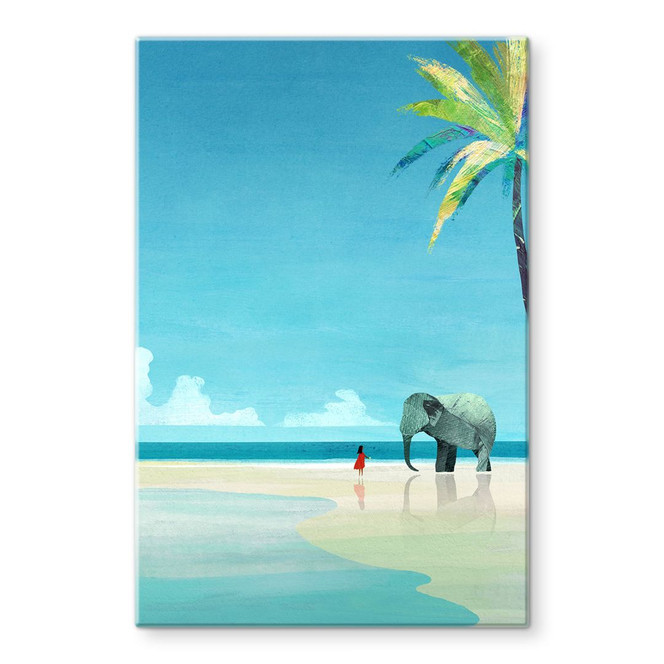 Glasbild Elephant Beach in Indien - Rivers