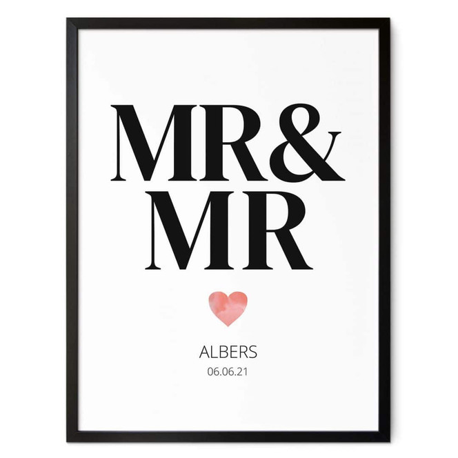 Personalisiertes Poster Mr & Mr - Klassisch