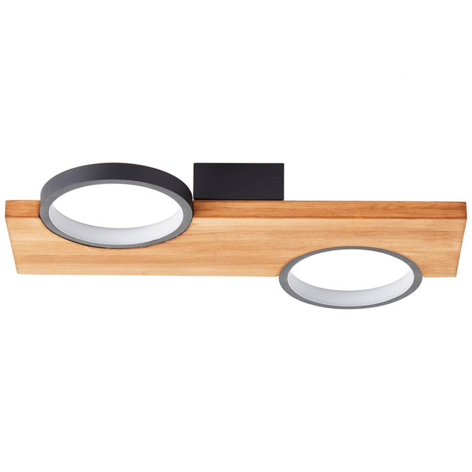 Deckenleuchte Elena, braun, 40 x 25 cm, Holz LED-Deckenleuchte, dimmbar
