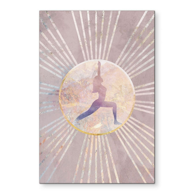 Wandbild Yoga Sonnengruss rosa - Manovski - Alu-Dibond