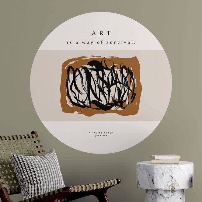 Wandtattoo Schwarze Pinselstriche - Imagine Yoko - Treechild - Rund