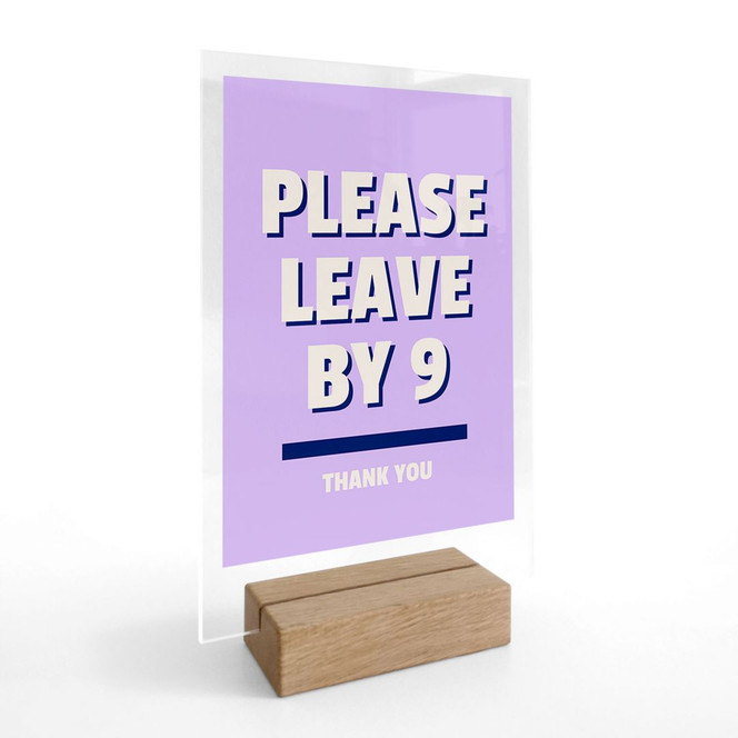 Tischaufsteller Please leave by 9 - Fritsch