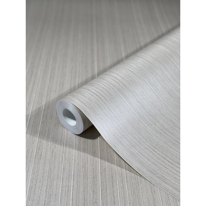 Vliestapete mit glänzenden feinen Streifen und Linien grau, beige Streifen von Harald Glööckler