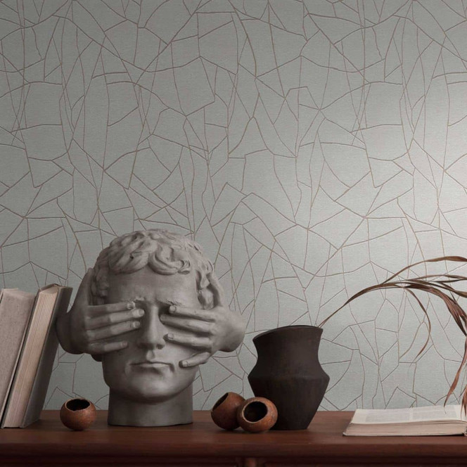 Abstrakte Mustertapete in Beige Weiss – Moderne Vliestapete mit Linienmuster