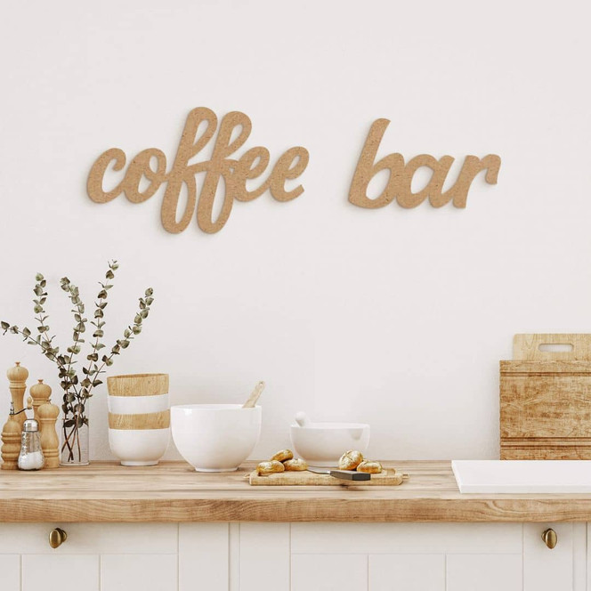 Deko Schriftzug Coffee Bar - MDF Natur