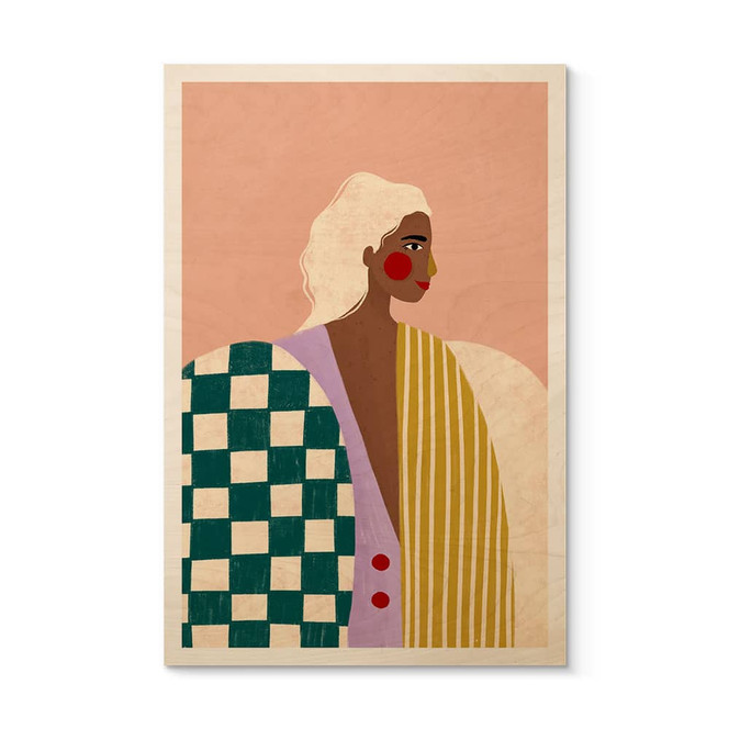 Holzbild Frau in Mustern: Eine moderne Ikone - Müller