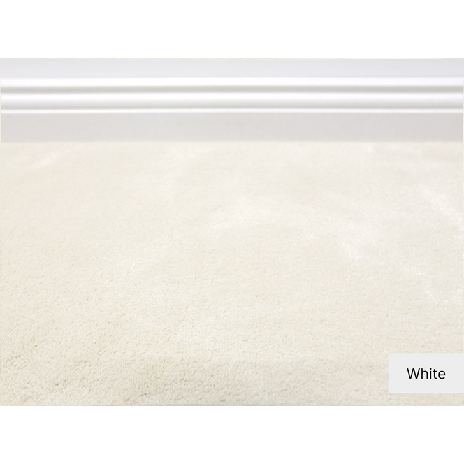 Samantha Velours Teppichboden Meterware in White