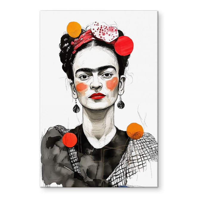 Acrylglasbild Frida Kahlo Pop-Art Porträt - Jaszke