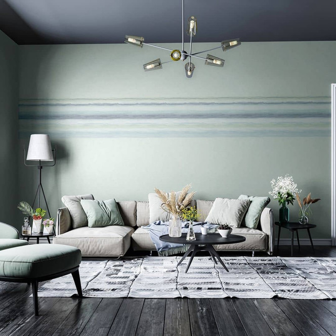 Vliestapete mit einfarbiger Struktur hellgrün Uni