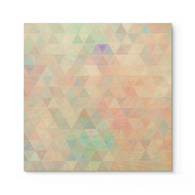 Holzbild Bunte Mosaik-Dreiecke - Jaszke - Quadratisch