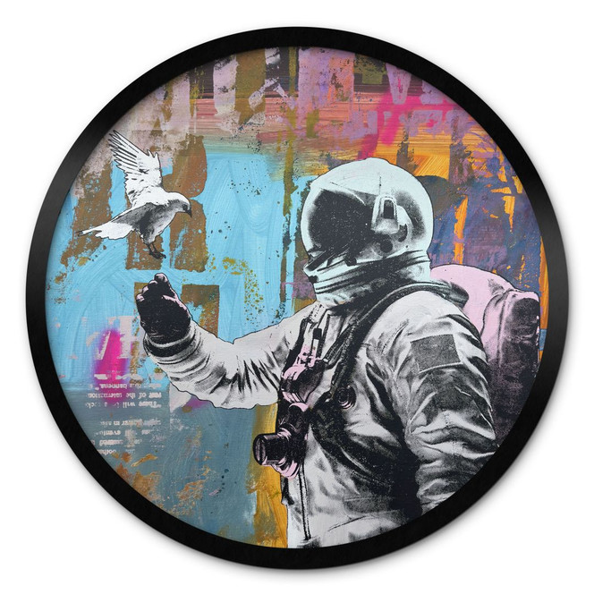 Poster Astronaut mit Taube - Kuryliuk - Rund