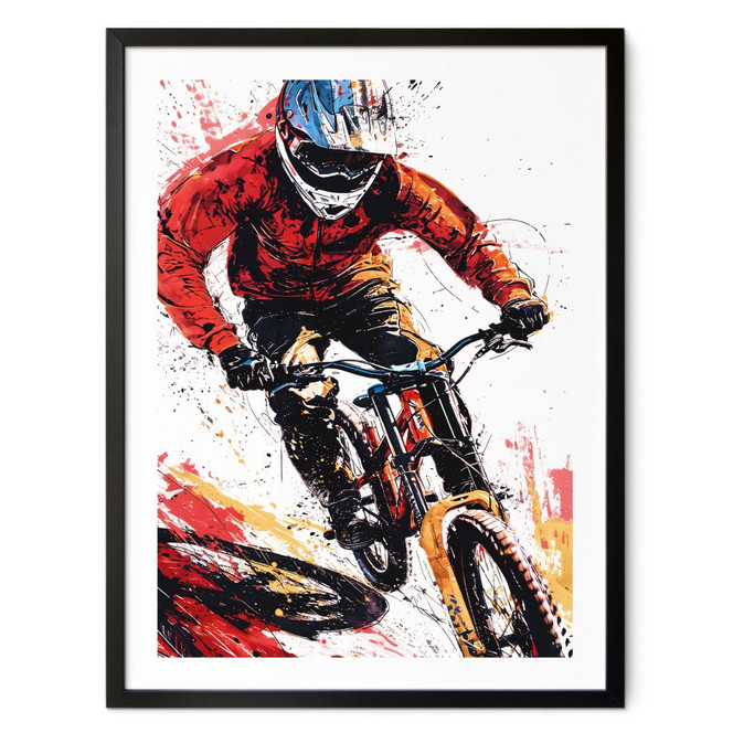 Poster Dynamischer Mountainbiker - Jaszke