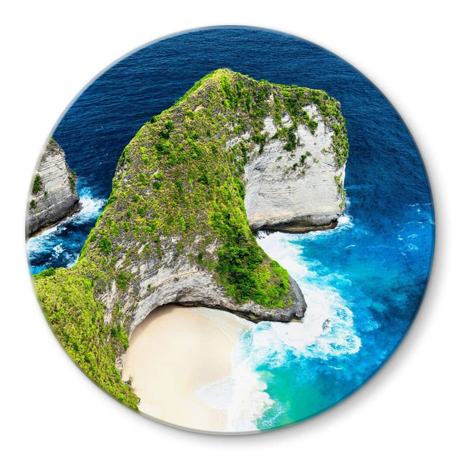 Glasbild Felsenküste von Nusa Penida - Hugonnard - Rund