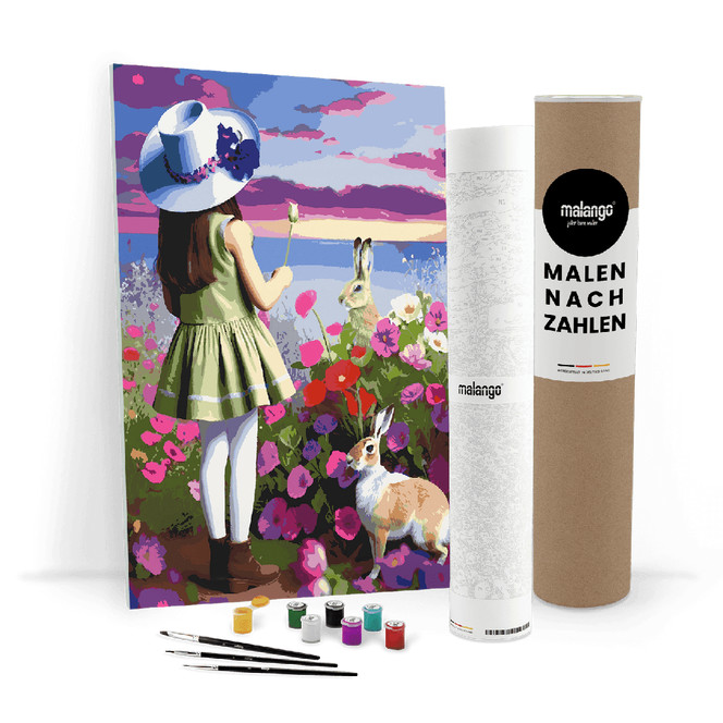 Malen nach Zahlen Leinwandbild - Alicia am Meer