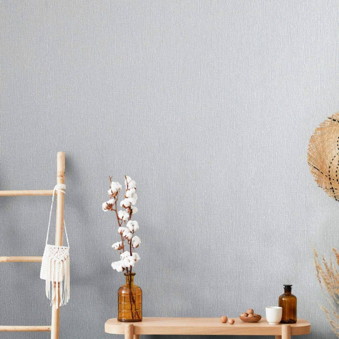 Vliestapete mit geschwungenen Linien grau Welle