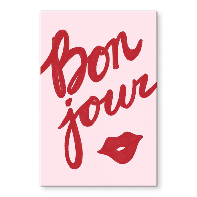 Acrylglasbild Bonjour mit Kussmund - Fritsch