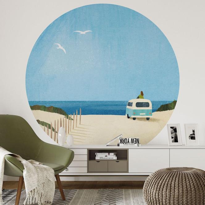 Fototapete Van Life - Urlaub am Meer - Rivers - Rund - Selbstklebend/Vlies