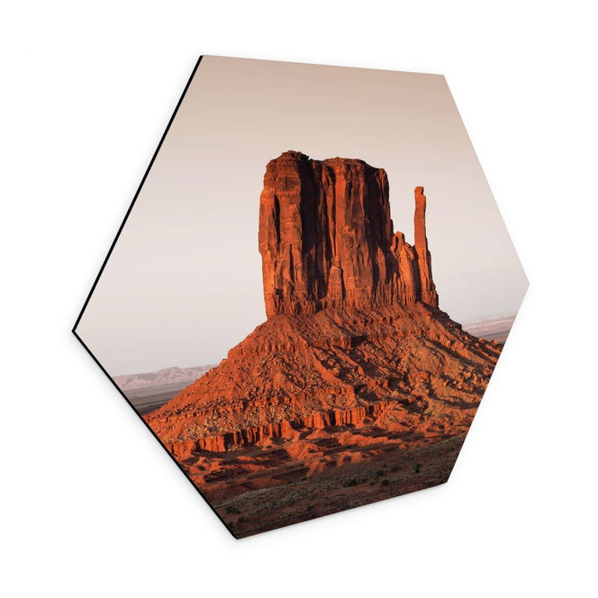 Hexagon Wandbild Felsformation in Monument Valley - Hugonnard - Alu-Dibond