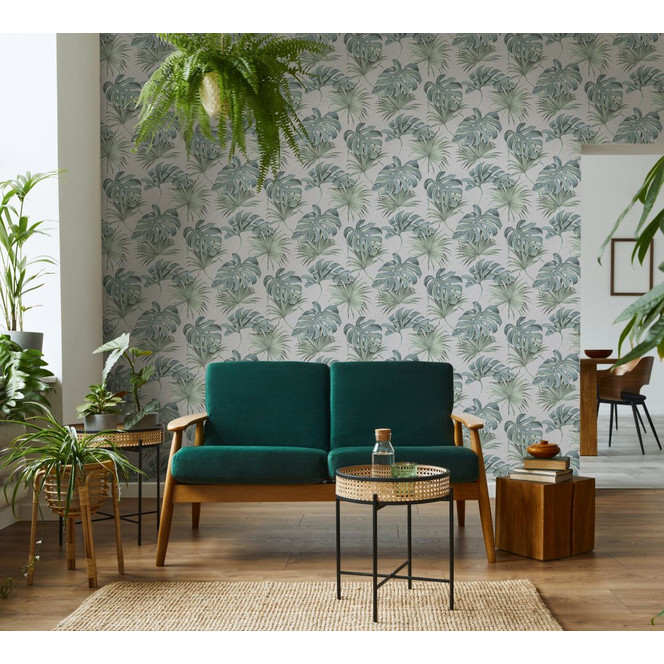 Tapete SCHÖNER-WOHNEN Vliestapete, florale Tapete grau, grün