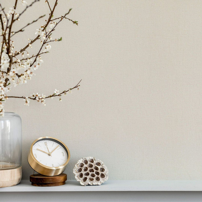 Vliestapete mit leichter Struktur beige Uni