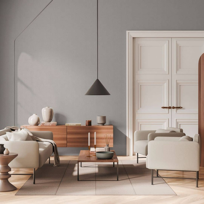 3D-Tapete Wellenmuster Silber Grau – Moderne Vliestapete glänzend strukturiert