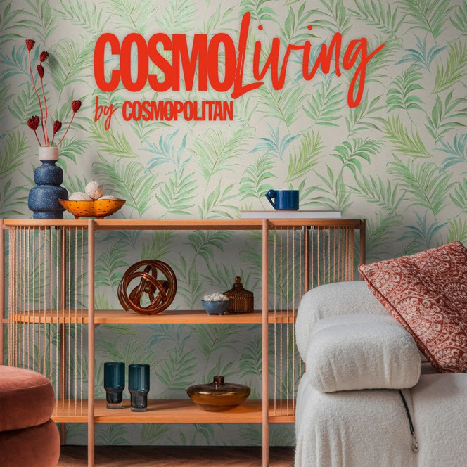 COSMOPOLITAN Blätter Tapete Grün Türkis tropische Vliestapete Wohnzimmer Pastell