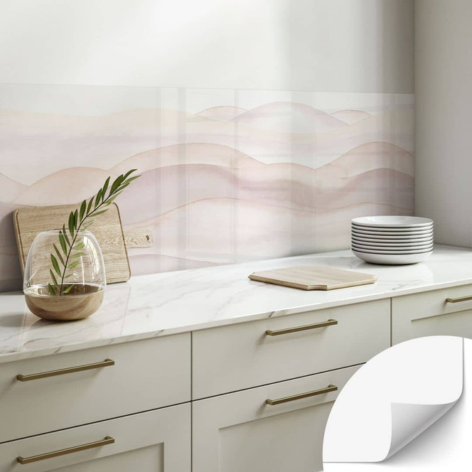 Selbstklebende Küchenrückwand Sanfte Hügel in Aquarell - Bloomery Decor