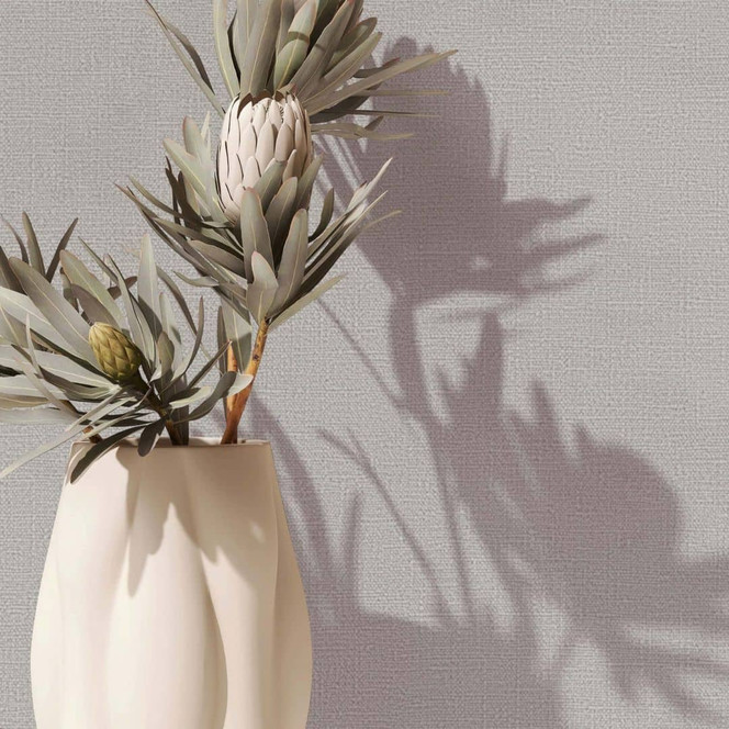 Vliestapete Texturiert Uni Modern in Grau