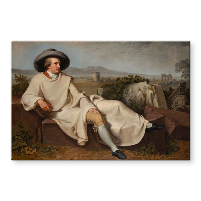 Glasbild Tischbein - Goethe in der römischen Campagna