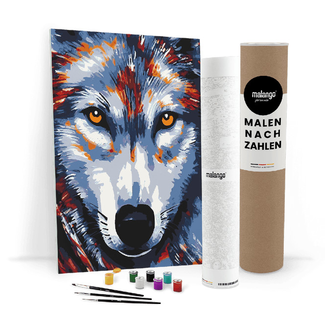 Malen nach Zahlen Leinwandbild - Wolf Whitney